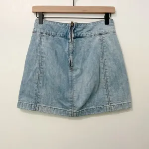 FREE PEOPLE‎ Modern Femme Denim Mini Skirt in Faded Blush Wash size 2 thumbnail 4