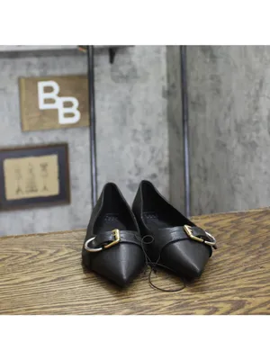 A New Day Pointed Toe Buckle Ballet Flats 94462478 Black 6.5M thumbnail 3