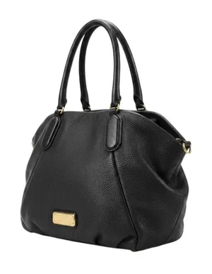 MARC By MARC JACOBS Classic Q Fran Cow Leather Handbag Black Timeless Satchel thumbnail 1