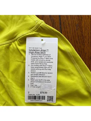 Lululemon Align Skirt High Rise Yellow Serpentine Size 2 NWT thumbnail 4