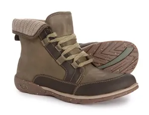 Chaco Barbary Leather Ankle Boots Fold Down Brown Green Fall Granola Girl Size 8 thumbnail 1