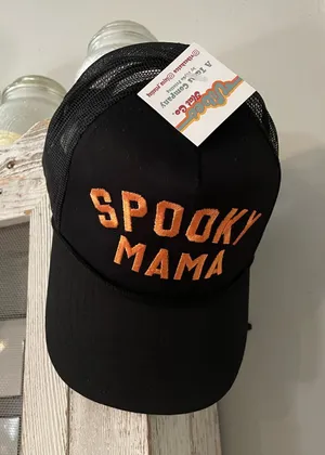 Spooky Mama Black Trucker Hat thumbnail 1