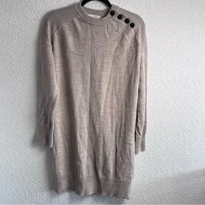 Sezane Women’s Mathie‎ Sweater Dress Wool Beige Camel Dress Size Medium thumbnail 2