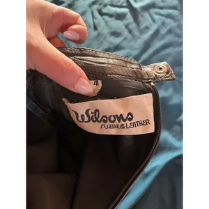 Vintage Wilsons Leather Skirt Womens Sz 4 Black Mini High Rise thumbnail 8
