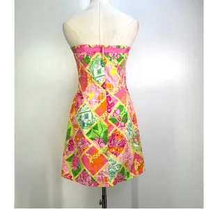 Vintage Lilly Pulitzer Strapless Mini Dress Pink thumbnail 7