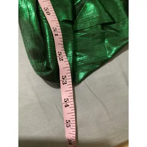 Pomander Place Green Metallic Pleated Ruffle Maxi Dress B1680 Small NWT thumbnail 8