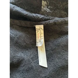 Free People Intimately Lace Wrap Bodysuit Black Long Sleeve Thong M thumbnail 2