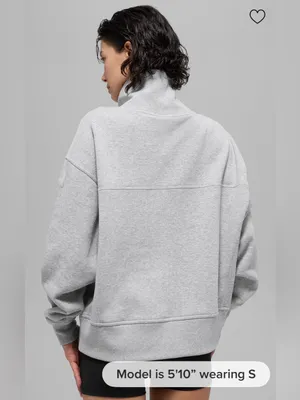 Alo Yoga NWT Hazy Mock Neck Pullover Sweatshirt Pockets Athletic Heather Grey S thumbnail 2