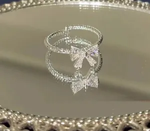 Adjustable Silver Bow Ring thumbnail 2