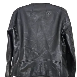 Mango MNG Faux Leather Biker Moto Jacket Womens Medium Black Zip thumbnail 4