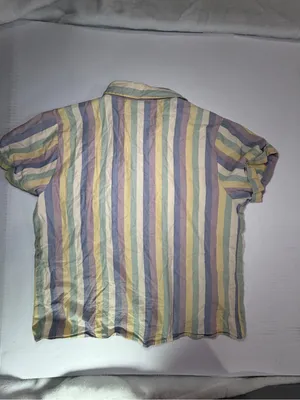Universal Thread Pastel Striped Short-Sleeve Button-Down Shirt thumbnail 6