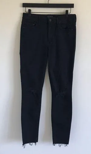 NWOT Mother Looker Ankle Fray Jeans in Guilty As Sin Distressed thumbnail 5