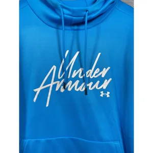 Under Armour Womens Hoodie L Loose Fit Blue Script Logo‎ Pullover Athletic thumbnail 2
