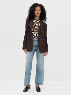 Reformation Veda Leon Oversized Brown Suede Blazer NWT sz XS Ret $548 thumbnail 3