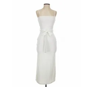 Hello Molly White Ways I Loved You Knit Midi Dress Tie Waist Size S Minimalist thumbnail 4