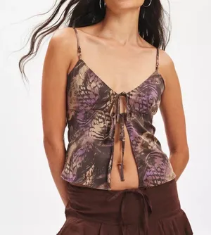 Urban Outfitters Printed Open Front Tie Cami thumbnail 1