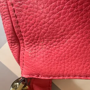 Michael Kors Crossbody Bag Womens Small Coral Pink Pebbled‎ Leather Gold Chain thumbnail 12
