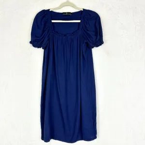 Tuckernuck Pomander Place Linen Blend Darcy Dress Size Small Navy Blue thumbnail 3