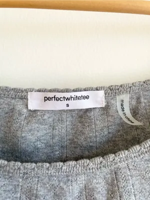 Perfectwhitetee 100% Cotton Pointelle Tank Top Size Small Gray thumbnail 3