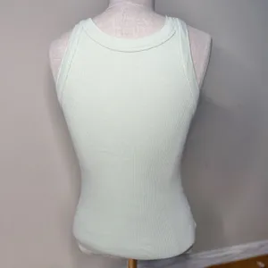 Reformation Tasha Tank Green S EUC Rib Knit Spring Summer Old Money Clean Girl thumbnail 2