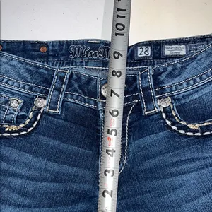Miss Me Blue Skinny Jeans with Distressed Detailing thick stitch 28 thumbnail 9