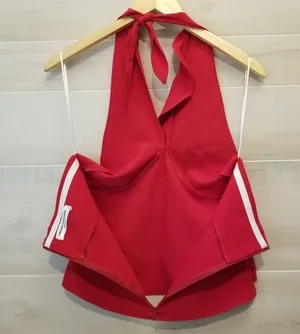 {XS} Amanda Uprichard New York Cabo Halter Top In Scarlet thumbnail 3