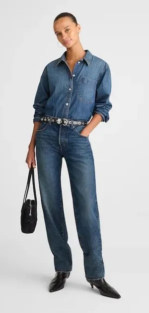 Madewell The Dean Easy Straight Jean Greendale Wash Rigid Blue US 28 NWT thumbnail 1