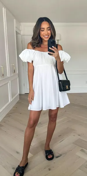 Abercrombie & Fitch Ruched Puff Sleeve Mini Dress thumbnail 7