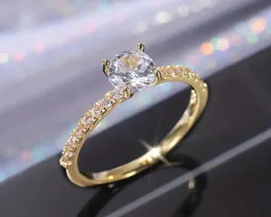 Ladies Gold-Plated Cubic Zirconia Ring Size 8 thumbnail 1