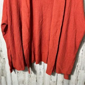Eileen Fisher Burnt Orange Ribbed Open Cardigan Sweater Womens‎ Size Small thumbnail 3