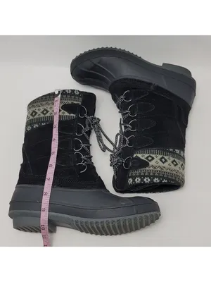 Khombu Cozy K-Comfort Womens Sock Faux Fur Lined Lace Up Duck Winter Boot Sz 7M thumbnail 5