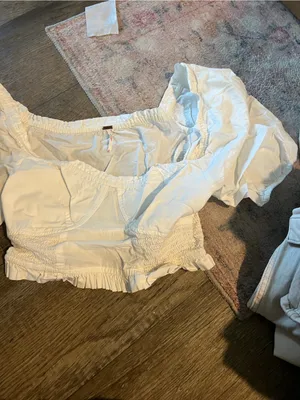 Free people White Puff-Sleeve Cropped Top thumbnail 4