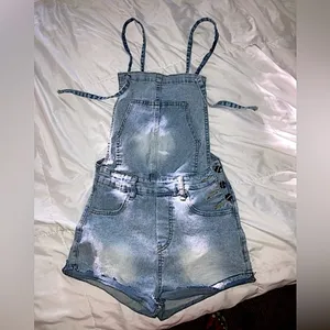Size xs Light-wash Jean Style Romper Outfit thumbnail 9