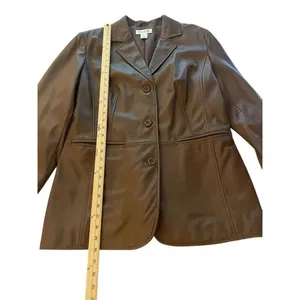 Preston & York Women’s Lambskin Leather Jacket Brown Size L thumbnail 6