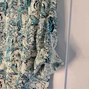 Tahari Womens 100% Linen Shirt Tropical Bird Print Button Up Coastal Resort thumbnail 8