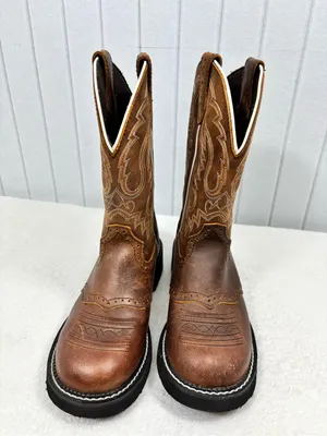 Justin Boots Gypsy Inji L9909 Women's 7B Cowgirl Boots Aged Bark Leather Boots thumbnail 2