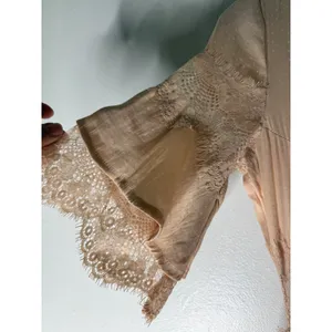 NWT storia lace‎ tiered v neck maxi dress peach size small thumbnail 4