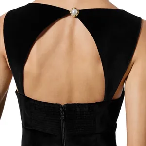Alice + Olivia Keria Velvet Black Mini A-Line Skirt thumbnail 4