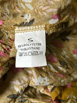 Floral Tiered Lightweight Maxi Dress in Mustard with Pink Floral Print SM thumbnail 8