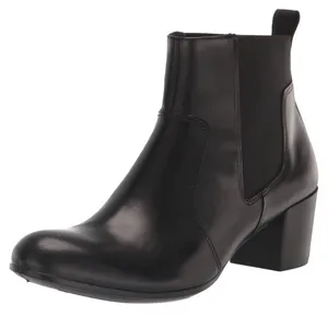 ECCO Booties‎ Black Leather Block Heel Chelsea Ankle Boots Size US 8.5 NEW thumbnail 1