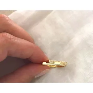 Boutique NEW Women's 14 Gold Filled Bar Simulated Diamond Ring,‎ Adjustable thumbnail 8