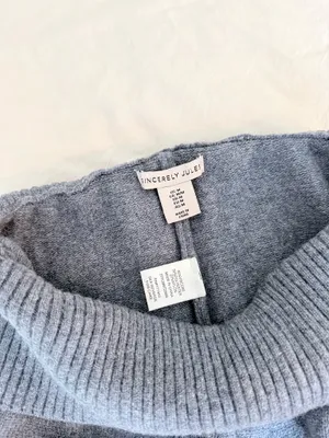 Sincerely Jules Blue Knit Fold Over Stretchy Pants thumbnail 3