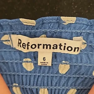 💕REFORMATION💕 Juliette Dress ~ Lazuli Blue Polka Dot Print 6 thumbnail 12