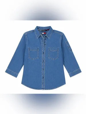 Tommy Hilfiger Tommy Jeans Chambray Button Front Utility denim.Shirt XXS thumbnail 2