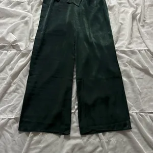Lulus Let Me Entertain You Dark Green Satin Wide-Leg Jumpsuit thumbnail 5
