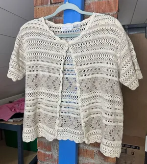 90s Button Front Crochet Knit Top thumbnail 1