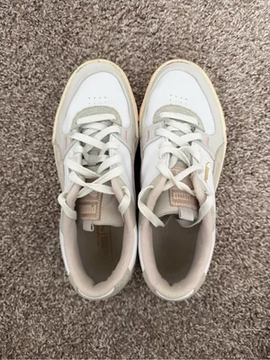 Puma Women's White Platform Sneakers with Pastel Pink & Light Gray Accents thumbnail 3