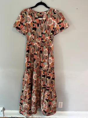 Anthropologie The Somerset Maxi Dress Pink Rose Floral XS NEW thumbnail 2
