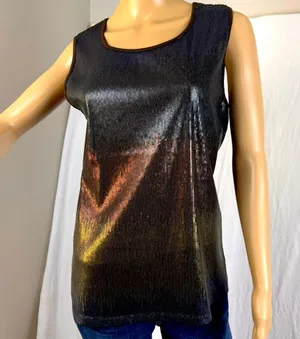 600 west Ombré Sequin Sleeveless Women's Top Size‎ Medium Brown thumbnail 1