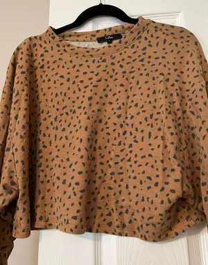 Lulus Last Spot Rust Brown Dot Print Pullover Sweatshirt thumbnail 5